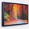 Designart - Road in Beautiful Autumn Forest - Modern Forest Framed Canvas Art